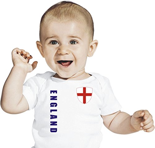 England BABY EM T-Shirt – Trikot Look – Gr. 56-86 – weiß (80/86)