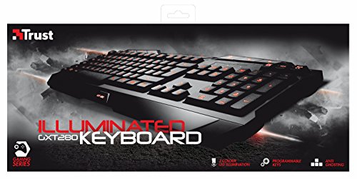 Trust Gaming GXT 280 - Teclado para gaming  iluminado con funci  n anti-ghost  iluminaci  n LED de 3 colores 