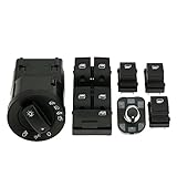 ★Conjunto de control del interruptor: 1 x Control del interruptor de los faros delanteros + 1 x Interruptor principal de la ventana eléctrica + 1 x Perilla de ajuste del espejo retrovisor + 3 x Interruptor de la ventana