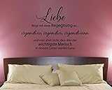  Wandtattoo-Wandaufkleber-Wandsticker ***LIEBE fängt mit einer Begegnung an. (Größen und Farbauswahl)