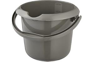 keeeper Cubo con escala de medida integrada y asa ergonómica, 5 l, Mika Eco Line, Eco-Gris