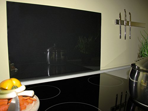 PAULUS Spritzschutz aus Glas oder Acrylglas für Küche, Herd, Waschbecken, Bad, Rückwand – verschiedene Farben | Spritzschutz aus Acrylglas 60×40 cm, Stärke 4 mm – Farbe schwarz - 2
