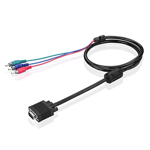 SIENOC VGA zu 3 RCA Component Kabel M/M 1,5m/ 5ft Video Audio AV Kabel schwarz