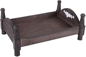 URFEDA Baby Fotoshooting Requisiten Neugeborenen Fotografie Requisitenbett Baby Fotografiebett Zubehör für Baby Fotoshooting Baby Puppenbett Abnehmbarer Holzbett für Baby Fotostudio Posen