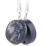 ❃【Multifunktionsventilator - Indoor-Tischventilator & tragbarer Außenventilator】 - Silikonpad an der Unterseite, um der Ventilator auf dem Schreibtisch stabil zu stellen; Umhängeband + wiederaufladbare Batterie, bequem für das Wandern, Bummeln, Radfahren, Reisen usw.