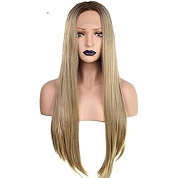 DONGLU Peluca Larga Recta Peluca sintética del Pelo sintético del Pelo sintético Que Juega con el Casquillo de la Peluca (Color : A, Tamaño : 20 Inches)