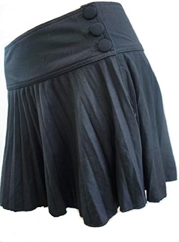 NICK COLEMAN Jet Black Button Detail Mini Skirt