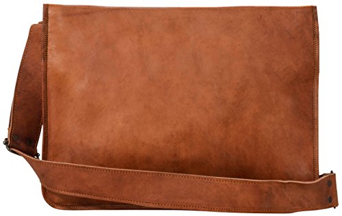 Gusti Leder nature „Alex 17“ Umhängetasche Laptoptasche 17 Zoll Ledertasche Vintage Ledertasche Unitasche Collegetasche Lehrertasche Bürotasche Arbeitstasche Aktentasche Umhängetasche Groß Braun U23n-6 - 7