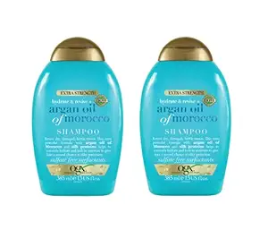 OGX Extra Strength Hydrate & Revive + Argan Oil of Morocco Shampoo Combo Pack of 2 for Dry, Damaged Hair, Cold-Pressed Argan Oil to Moisturize & Smooth, Paraben-Free, Sulfate-Free Surfactants, 385ml
