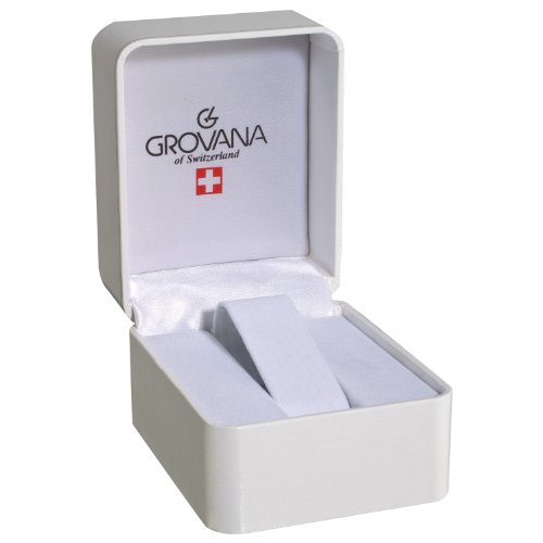 GROVANA 1026.1537 Men's Quartz Swiss Watch with Black Dial Analogue Display and Black Leather Strap