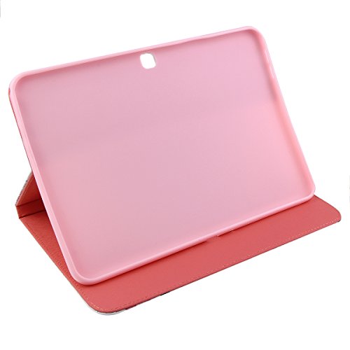 Samsung Galaxy Tab 4 10.1 Hülle,Ukayfe Weiß Pink Rose Blumen Painted Schutzhülle fur Samsung Galaxy Tab 4 10.1 SM-T530 Ledertasche Lederhülle Smart Case Cover,[Bunt Muster Design] Kunstleder Tasche PU Leder Schutzhülle Brieftasche Etui Schale Hülle for Samsung Galaxy Tab 4 (10.1 Zoll) SM-T530 mit 1 x Schwarze Eingabestift - 6