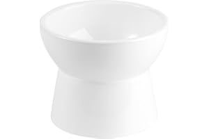 HCHLQLZ Podwyższona ceramiczna miska na wodę dla kotów, podwyższona miska na karmę dla kotów, przeciw wymiotom, szeroka i przyjazna dla wąsów, nadaje się do kuchenki mikrofalowej i zmywarki, 550 ml