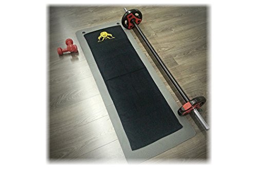 Fitnesshandtuch mit Fixierung / 120 x 40 cm / Fitness / Fitnessstudio / Krafttraining / Sporthandtuch / Handtuch – 100 % Baumwolle – schwarz, pink, grau, blau – auch als Set - 6