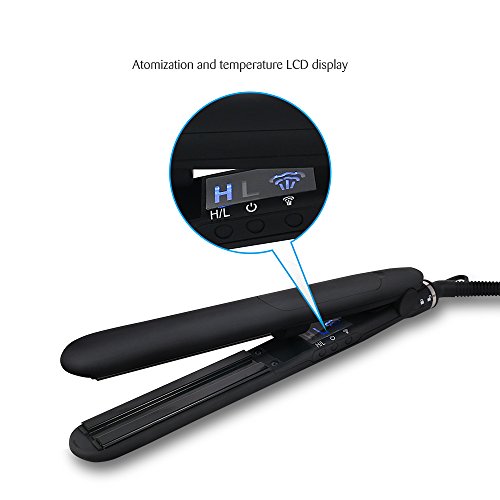 Bestidy 2 in 1 Glätteisen und Lockeneisen Professionelle Keramik-Turmalin-flaches Eisen, Dampf Haare Glätteisen Doppelplatten Schnelle Detangling Glätteisen (Schwarz) - 3