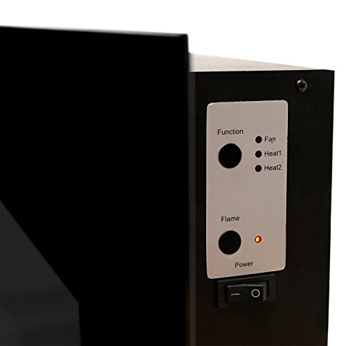 Moderner LED Wandkamin Elektrokamin / LED Feuereffekt – dimmbar / Heizleistung 2-Stufig einstellbar – max 2000W / Fernbedienung / Schwarze Glasfront mit ca. 105,5cm Diagonale / Kaminofen Heizofen Radiator Heizlüfter - 3