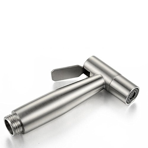 EgoEra® Toilette Bad SUS304 Rostfrei Edelstahl Handbrause Shattaf/Douche/Duschkopf/Bidet Sprayer mit 59-Zoll extra lange Schlauch und Klammer Halter, Gebürstetes Version - 4