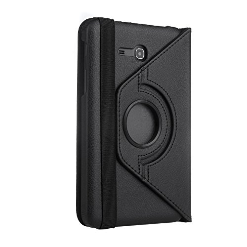 EnGive 360° Drehbares Ledertasche Schutzhülle Leder Tasche Samsung Galaxy Tab 3 7.0 Lite T110 T111 (7 Zoll) Hülle (Samsung Galaxy Tab 3 7.0 Lite, Schwarz) - 5