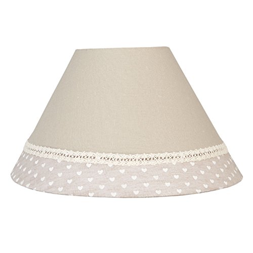 Clayre & Eef 6LAK0246 Lampenschirm natürlich Herzen ca. Ø 30 x 17 cm / E27