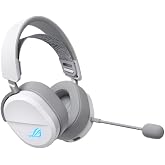 ASUS ROG Pelta White kablosuz RGB oyun kulaklığı (ROG SpeedNova, Bluetooth, 2,4 GHz, USB-C, 50 mm ROG titanyum membran s&uuml;r&uuml;c&uuml;