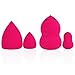 amoore Pack of 4 Makeup Sponge Makeup Applicator Latex-free Foundation Sponge Makeup Blender Set (RED)