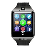SLSH Bluetooth Smart Watch Touchscreen Smartwatch Smart Armbanduhr Telefon Fitness Tracker mit SIM TF Karten Slot Kamera Schrittzähler für iOS iPhone Android Samsung LG Frauen Männer Kinder (Schwarz)
