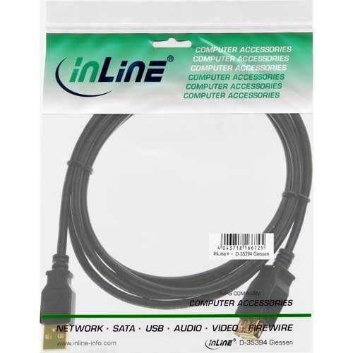 InLine 34605S Typ A Stecker Kontakte gold USB 2.0 Verlängerungskabel (5m) schwarz - 2