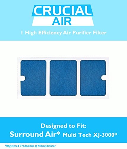 Surround Air Ersatz-Filter passt Multi Tech Lampe, xj-3000d & xj-3000e Multi Tech Luftreiniger, entworfen und hergestellt von Crucial Air