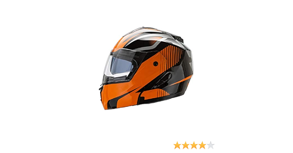 interni antibatterici ed anallergici CRUIZER Casco moto modulare integrale  Nero Arancione con doppia visiera a scomparsa chiusura micrometrica  cinturino S lencicol Apribili e modulari Caschi