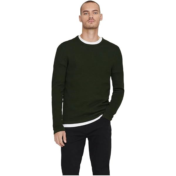 ONLY & SONS Herren Strickpullover – Rundhals, Lange Ärmel, Bequeme Passform Für Casual Looks