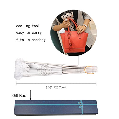 KAKOO Spanischer Fächer Flamenco Tanzfächer Faltbar Spitze Handfächer Taschenfächer Dekofächer mit Box Für Kostüm Tanzabend Geschenk Maske - 5
