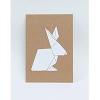 Grußkarte mit Origamimotiven - Weihnachtskarte - Geburtstagskarte - Verschiedene Motive: Hase, Rentier, Vogel, Eisbär
