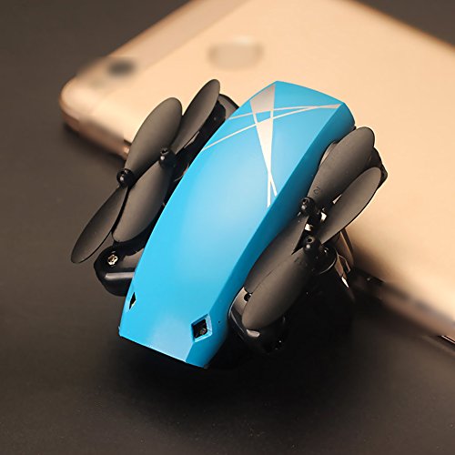Preisvergleich Produktbild OOFAY MINI-Drohne Wifi Real-Time Transmission Druck Festnetz Luftklappdrohne Fernbedienung Flugzeug USB Lade,Blue