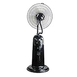 Ventilateur de refroidissement d'humidification par brouillard, Ventilateur de pulvérisation sur piédestal oscillant avec 3 vitesses, Ventilateur de brumisation avec minuterie, Idéal pour les patios