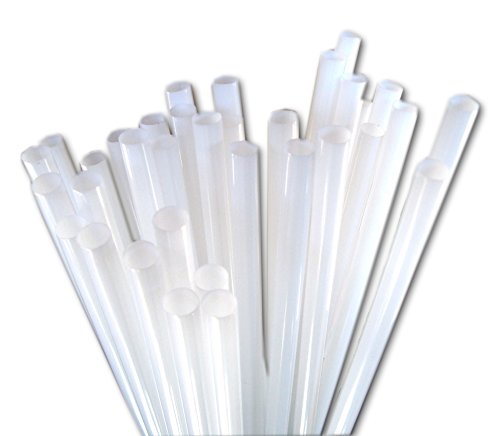 Jumbo Strohhalme, 500 Stück Trinkhalme weiss 250mm x 8mm