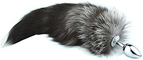 New Metal Couple Connected A nal's P lug Butt Fluffy Faux Animal Tail Toys (Small)