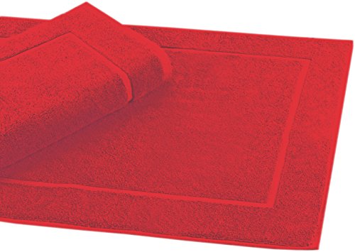 Betz Badvorleger Größe 50x70 cm 100% Baumwolle Badematte Badteppich Duschvorlage Premium Qualität 650 g/m² Farbe Rot