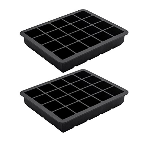 40er Pack Eiswürfelformen 2,5 cm Eiswürfel Silikonformen, Whiskyquadrate, Eiswürfelbereiter, 20 pro Schale, 2er Set.