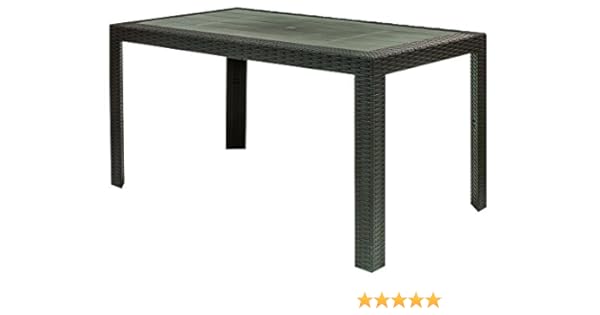 Areta Ar014 Urano Décor Rattan Table Plastique 140 X 80 X 72