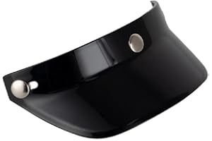 TEBI Visière Universelle À 3 Boutons-Pression Rabattable Pare-Vent pour Casque De Moto À Face Ouverte Anti-UV Anti-buée Accessoires Coupe-Vent Visière Rabattable À 3 Boutons-Pression pour Motos À