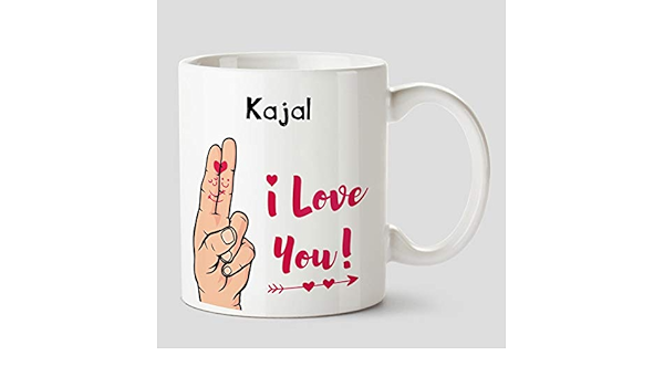 Buy Huppme I Love You Kajal Name Ceramic White Coffee Mug 330 Ml Online At Low Prices In India Amazon In