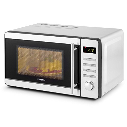 Klarstein Stella Prima Mikrowelle Mikrowellengerät mit Grill (800 Watt, Grillfunktion 1000 Watt, 20 Liter Garraum, 5 Programme, Timer, Kindersicherung, LED-Display) silber - 6