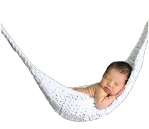 White Color Crochet Hats Newborn Baby Knit Hammock Photography Photo Prop Baby Crochet Knitted Bed