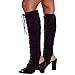 Produktbild Geili Damen Overknees Stiefel Schnürstiefel mit Blockabsatz Übergrößen Frauen Modische Peep Toe High Heels Langschaft Boots Wildleder Hohe Kniestiefel Cowboystiefel Reiterstiefel