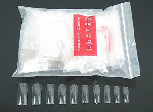 Vinallo 1Bag(500PCS) 3D Transparent False Nail -- Different Size Artificial Nail Tip Nail Art /Clear Full Cover False Nail Tips