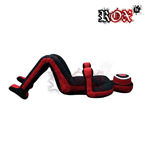RoxFit - Mannequin de grappling réaliste pour MMA ou judo, sac de frappe, clé de bras - Position assise - Mains en avant - Noir/rouge