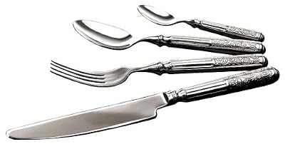 424800 Ménagère 24 Pièces Baroque Couverts de table Inox 18/10 Forgé Brillant