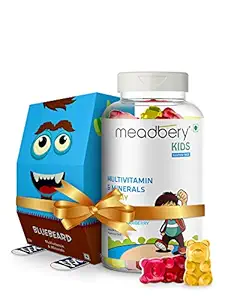 Meadbery Multivitamin & Mineral Gummies for Kids (Combo Gift Pack) with Calcium, Vitamin B12, Vitamin D, Zinc, Magnesium supplement For Overall Growth, Development & Immunity,30+30 Gummy Bears