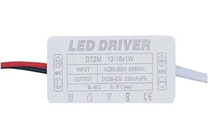 YHLOUBB Driver LED 1pcs LED AC85-265V Driver di trasformatori a LED,12-18W 250mA