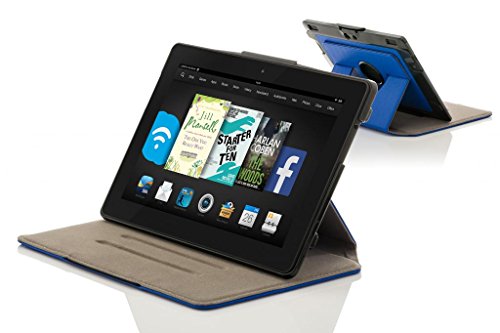 Forefront Cases® Neue Leder Drehbar Hülle / Tasche / Case / Cover für Amazon Fire HD 6 Tablet (Oktober 2014) – Rundum-Geräteschutz und intelligente Auto-Sleep-Wake-Funktion mit 3-JAHRES-GARANTIE VON Forefront CASES – inkl. Eingabestift und Displayschutz - 2