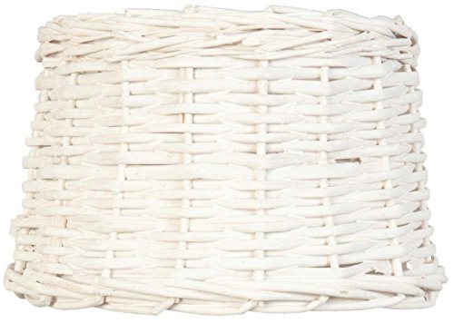 Clayre & Eef 6LAK0269W Lampenschirm Rattan weiß ca. Ø 25 x 16 cm E27